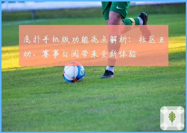 虎扑手机版功能亮点解析：社区互动、赛事订阅带来全新体验